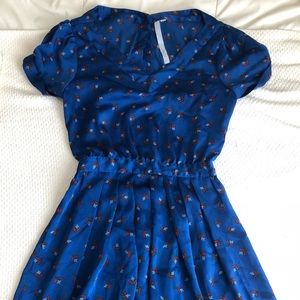 Blue red and white dress. Reformed brand.